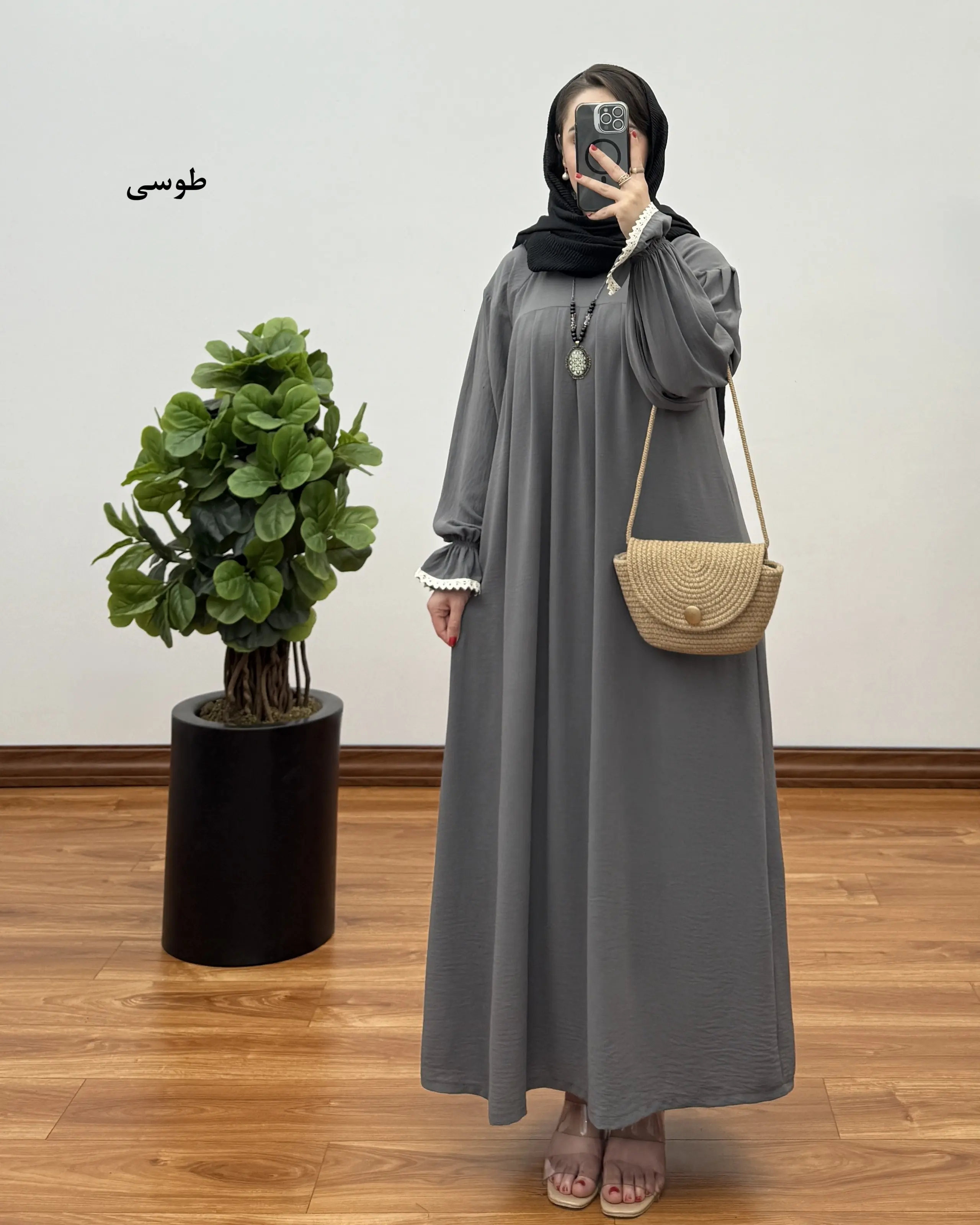 مانتو زنانه بلند ابروبادی مدل آیناز